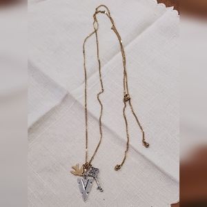 Beautiful X-Long Adjustable Kendra Scott Necklace w/ Charms Gold/SilverTone 36"